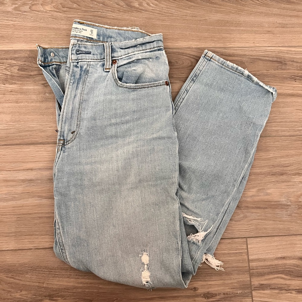 Abercrombie The Ankle Straight High Rise Jeans